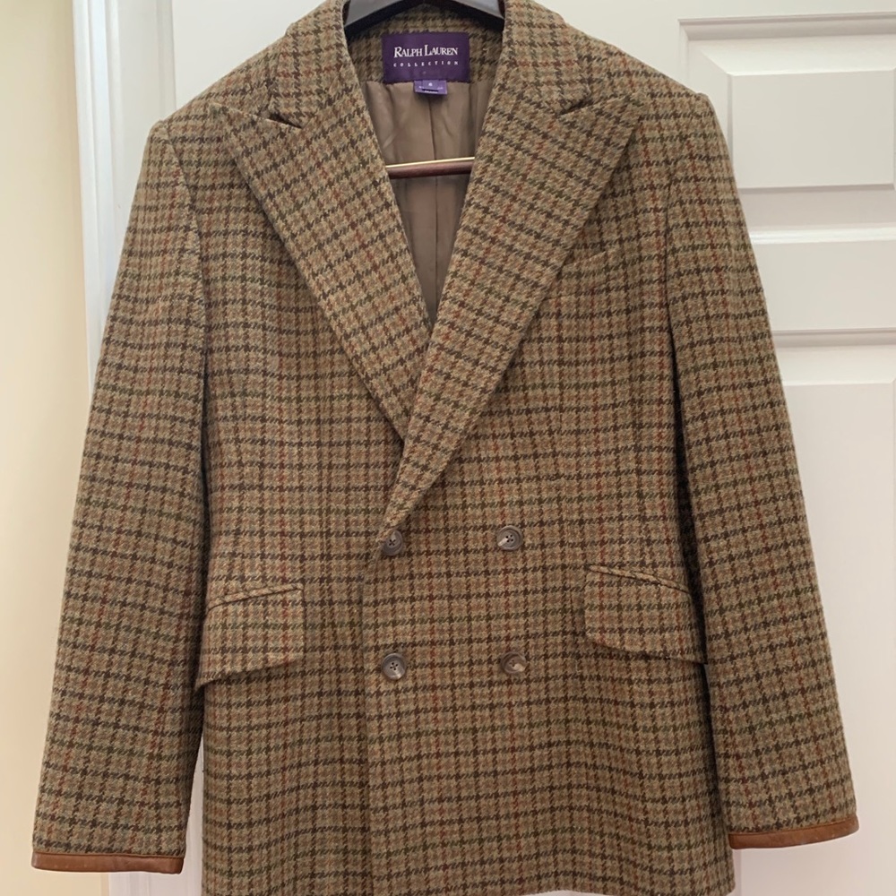 Vintage Ralph Lauren Houndstooth Wool Blazer
